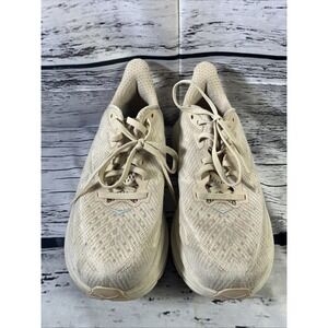 Hoka OneOne Clifton 9 Men Sz 6.5B Beige Running Sneakers Shoes 1127896 SSEG